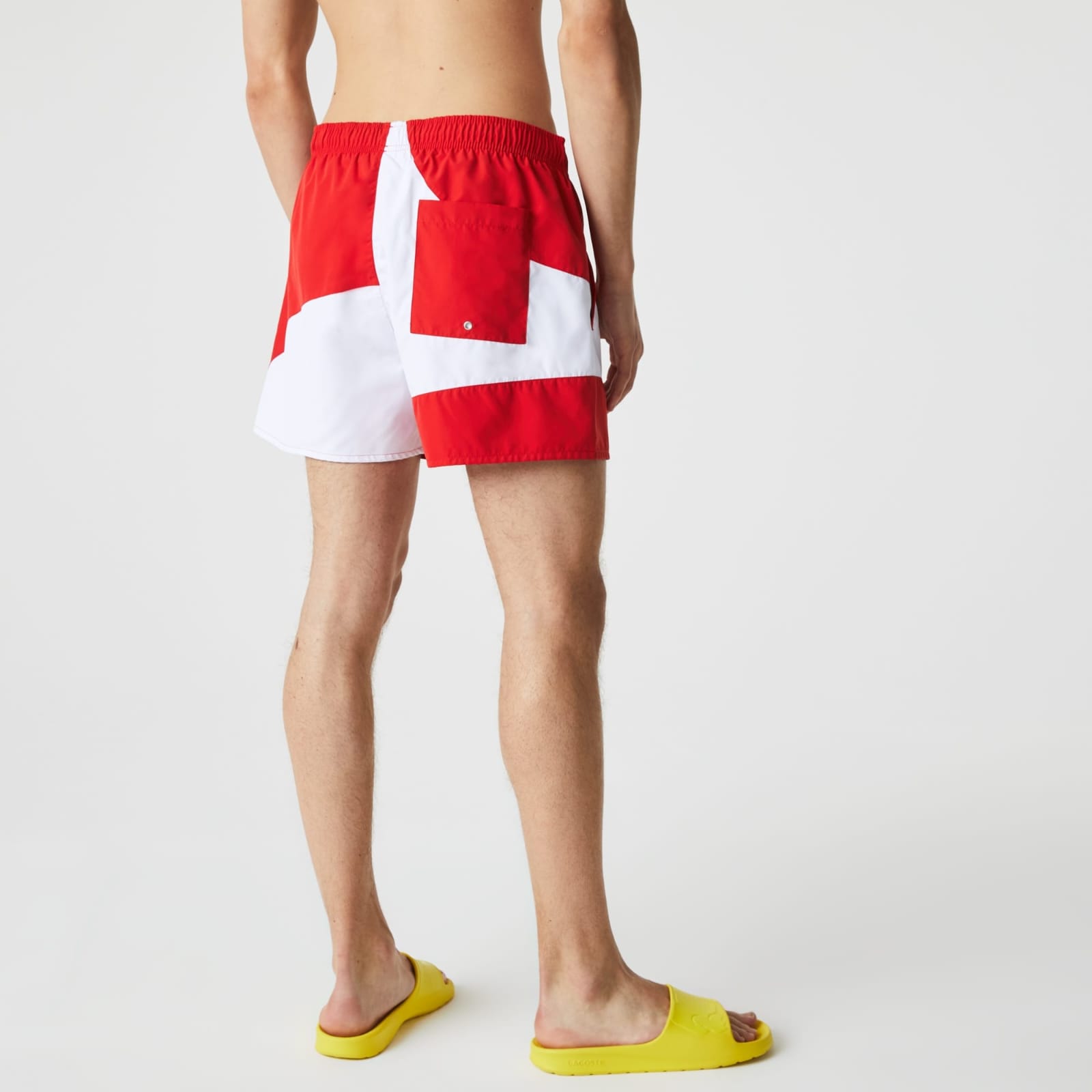 Bañador corto rojo con bloques de color para hombre de Lacoste – foto 6