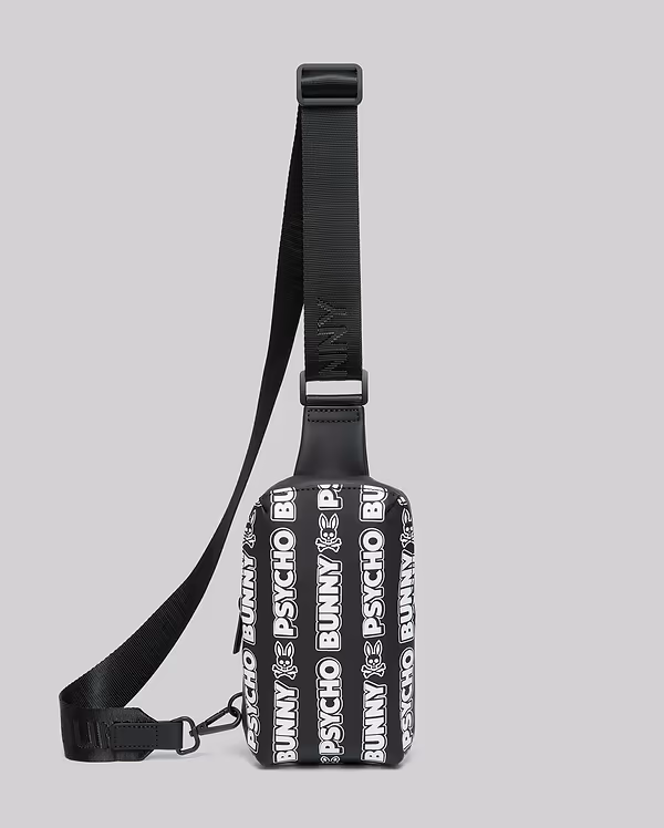 BOLSO CRUZADO CON ACABADO DE GOMA CON LOGO DE TEXTO PSYCHO BUNNY – foto 1