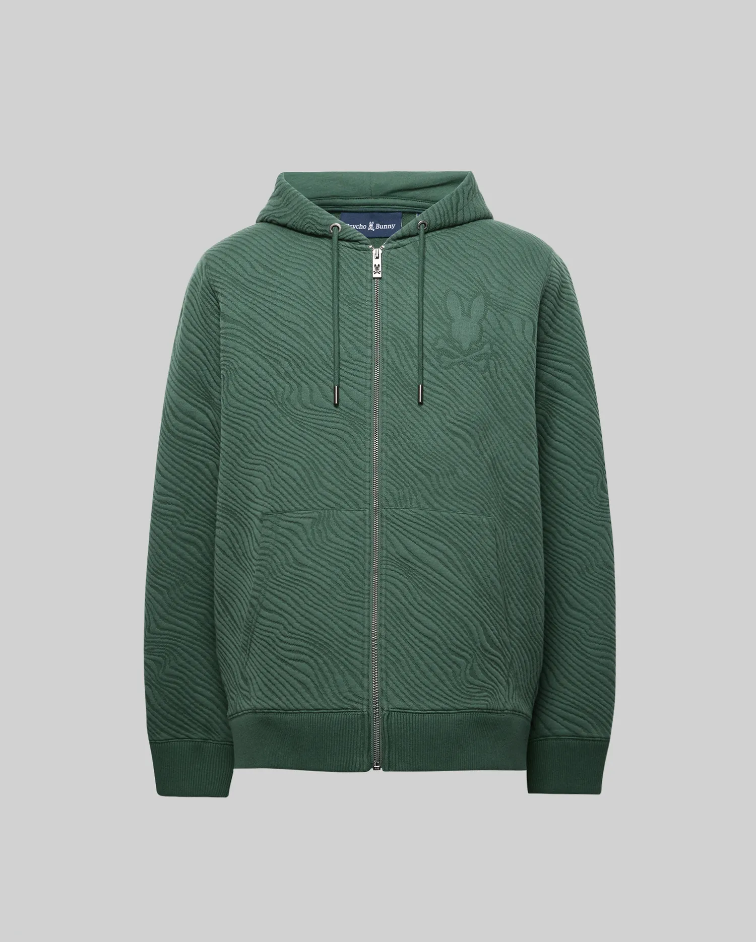 SUDADERA CON CAPUCHA Y CREMALLERA TEXTURIZADA DOBLE PUNTO JACQUARD KENDRICK PARA CABALLERO – foto 2