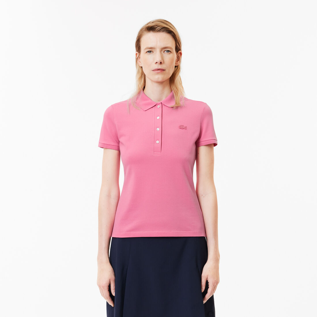 Polo en piqué de algodón stretch