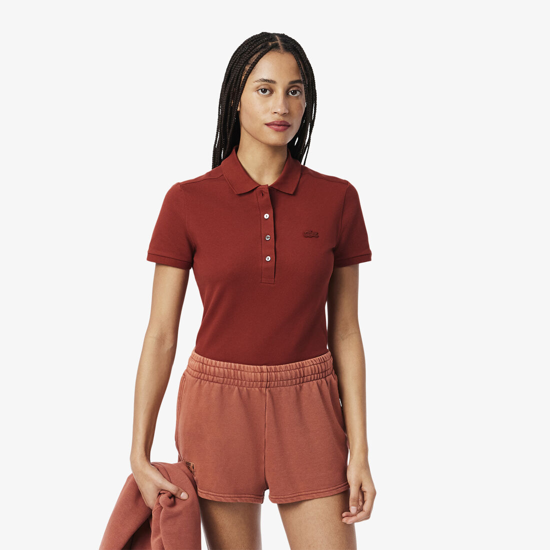 Polo en piqué de algodón stretch