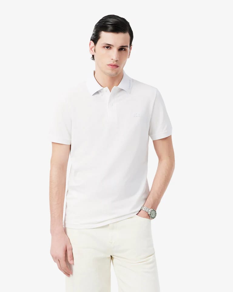 Polo Commuter de piqué de corte ajustado con detalles de marca de jacquard – foto 2