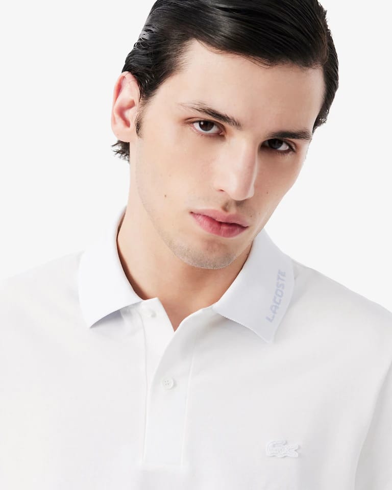 Polo Commuter de piqué de corte ajustado con detalles de marca de jacquard – foto 3