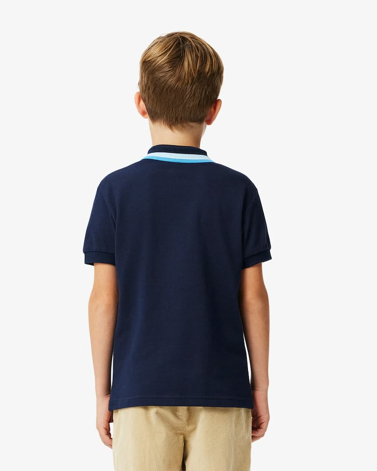 Polo de petit piqué con cuello a rayas para niño – foto 4