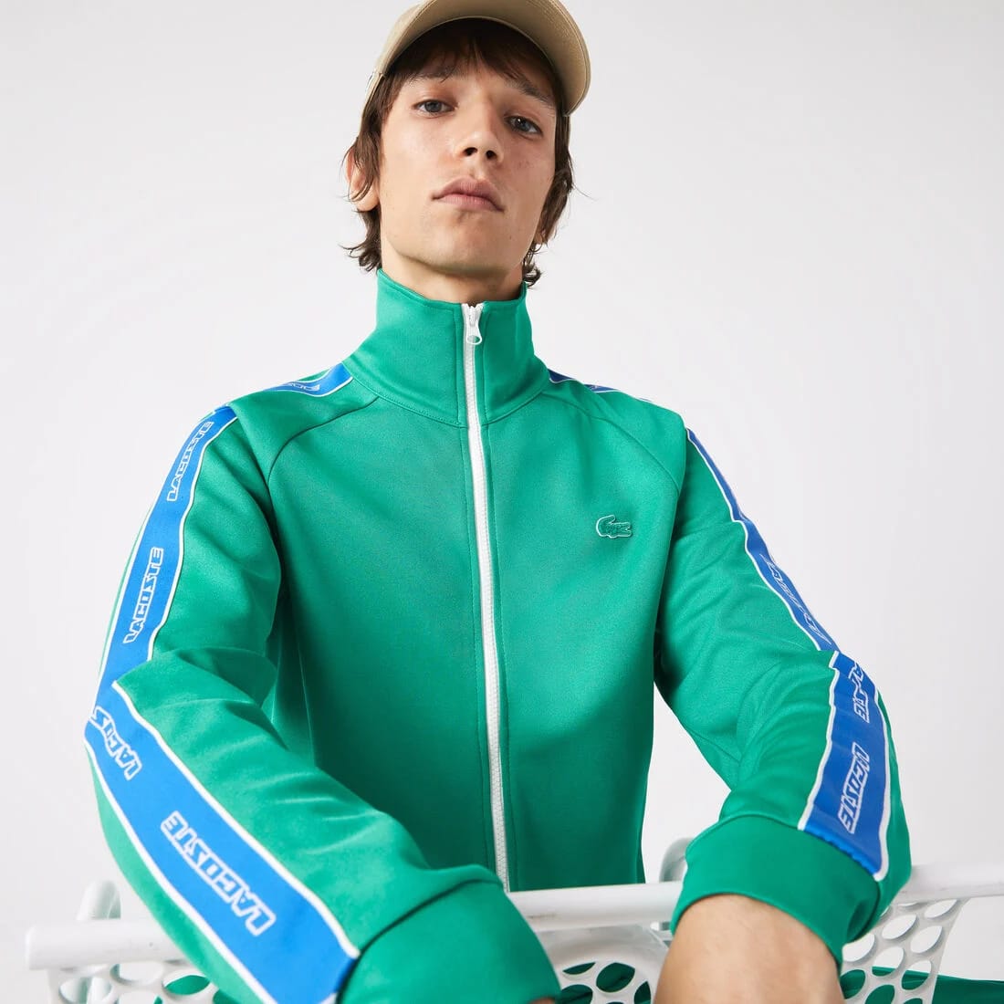 Sudadera con cremallera y cuello alto Lacoste Héritage para hombre – foto 3