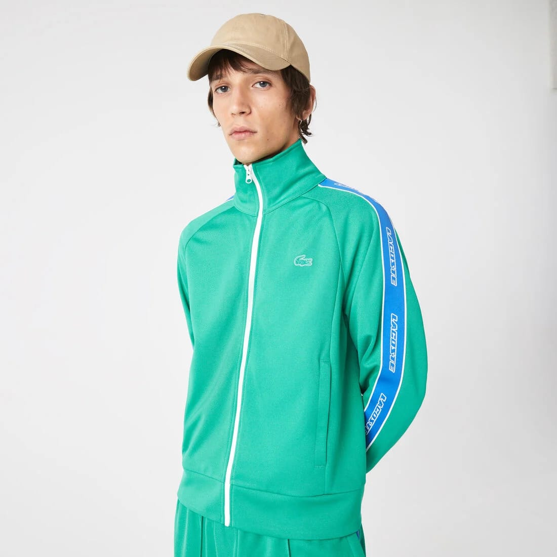 Sudadera con cremallera y cuello alto Lacoste Héritage para hombre – foto 8
