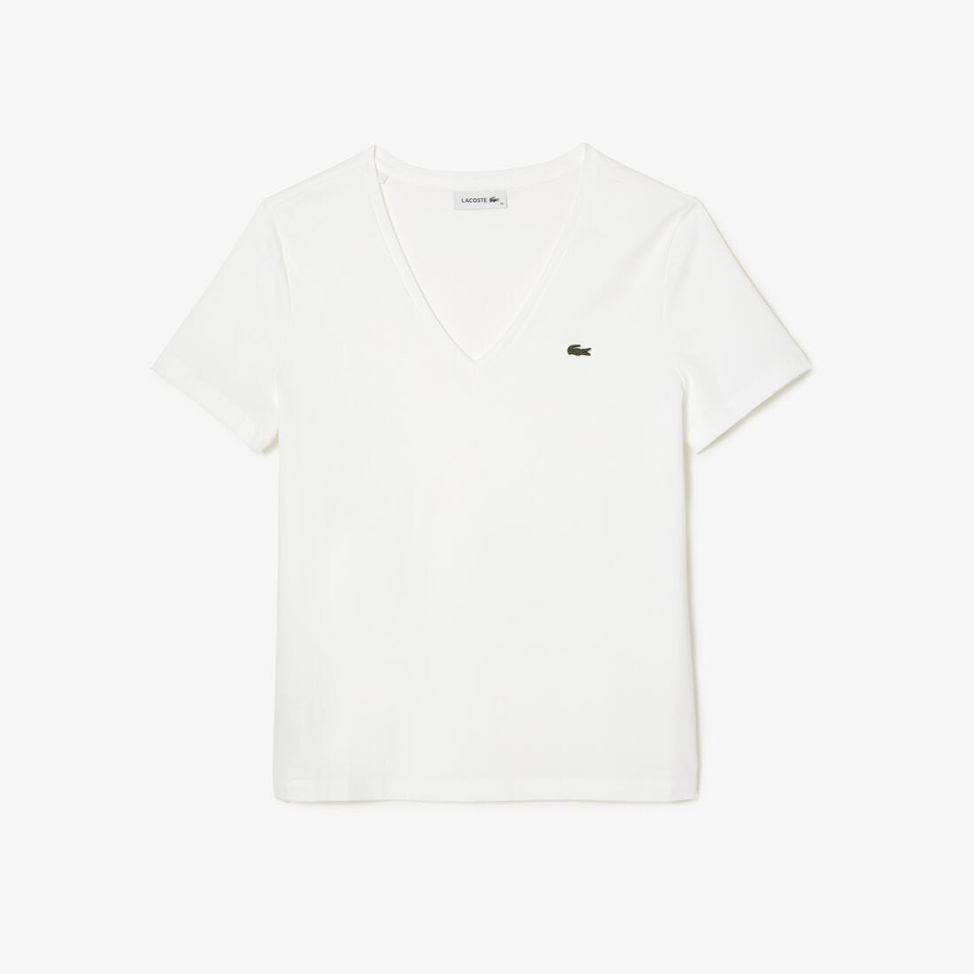 Camiseta de algodón de corte holgado con cuello en V para mujer – foto 3