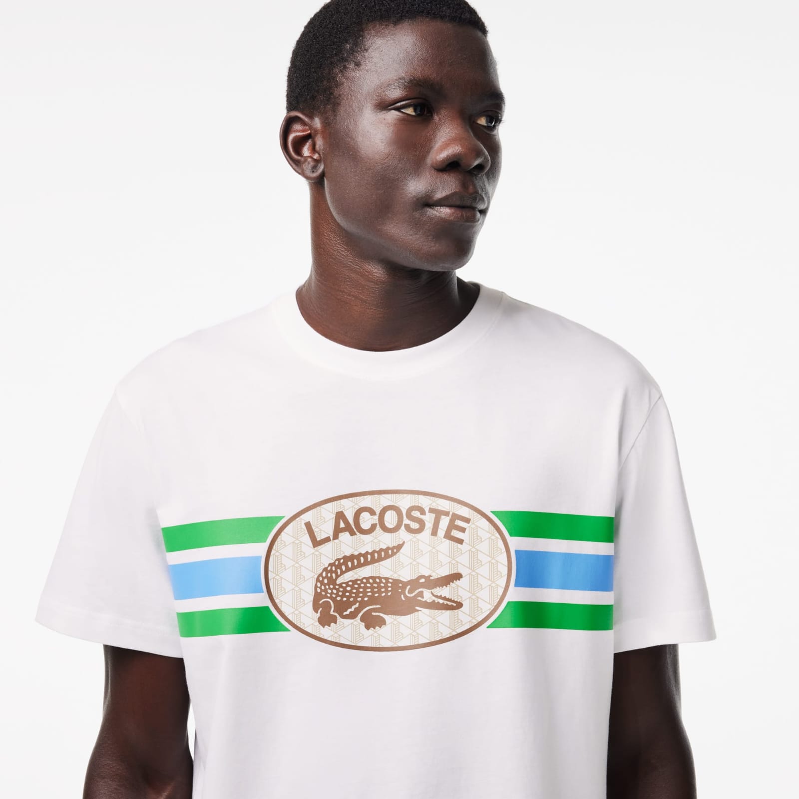 Camiseta de algodón para hombre con estampado de monograma – foto 3