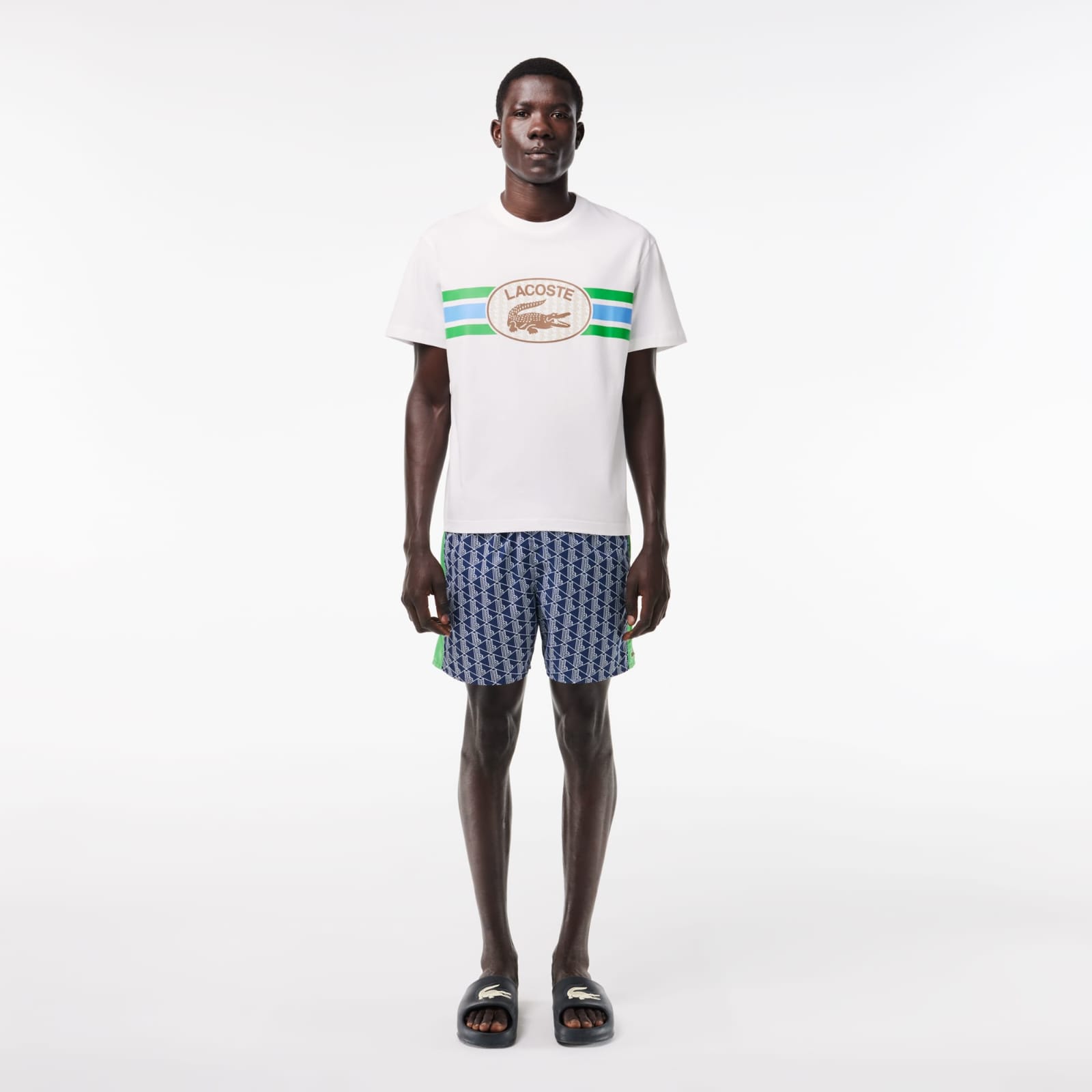 Camiseta de algodón para hombre con estampado de monograma – foto 1