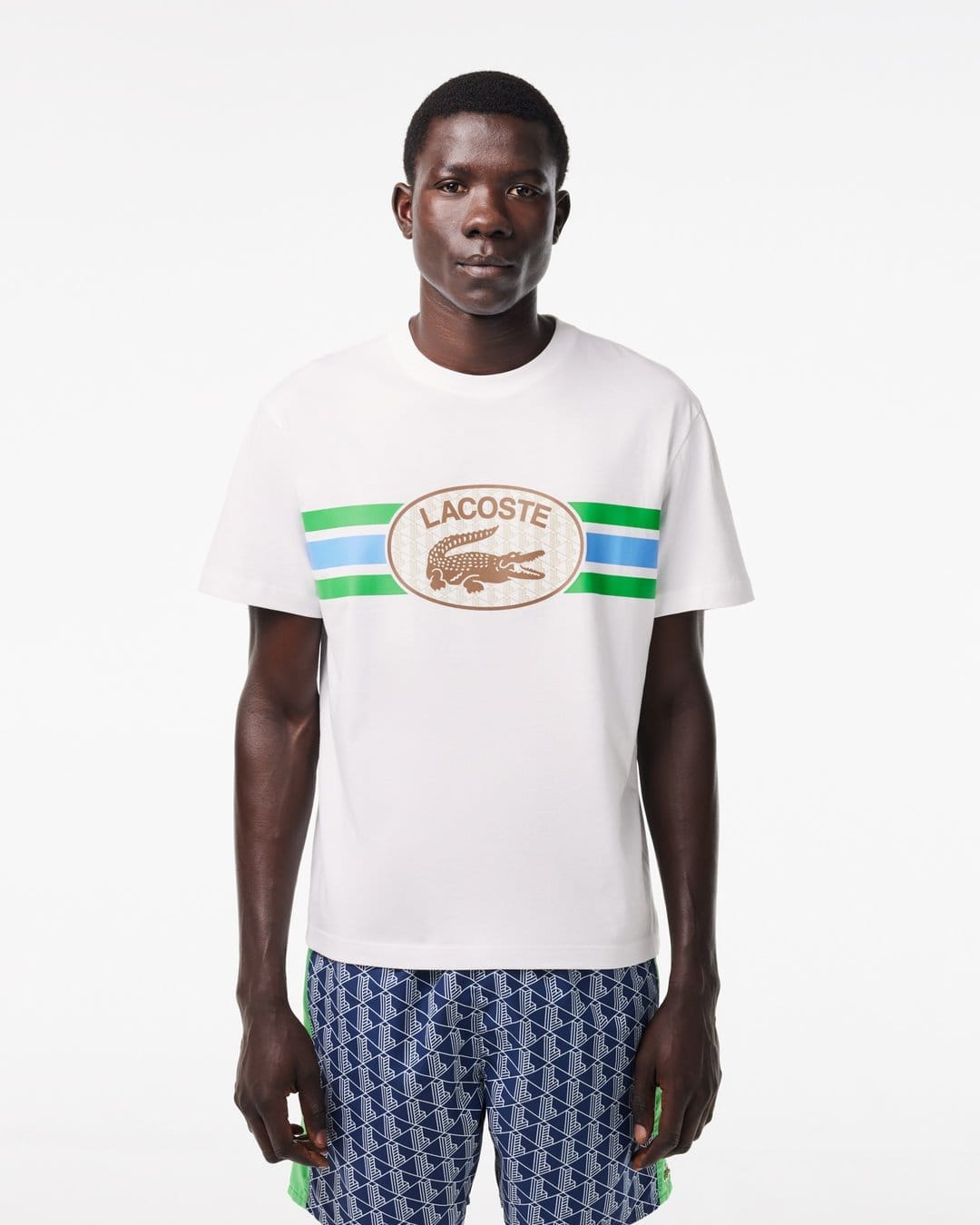 Camiseta de algodón para hombre con estampado de monograma – foto 2