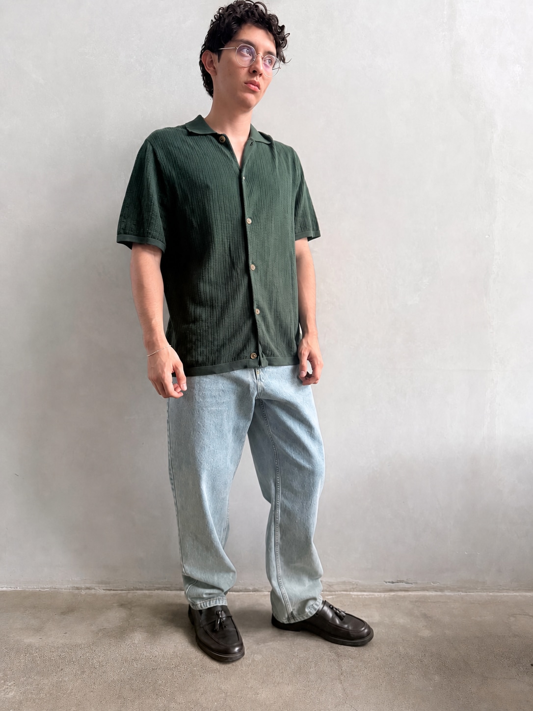 Camisa Rhythm Textured Knit Forest – foto 3