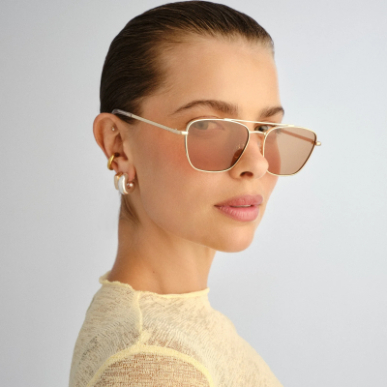 Lentes Le Specs Diametric II Bright gold Chocolate Mono – foto 5