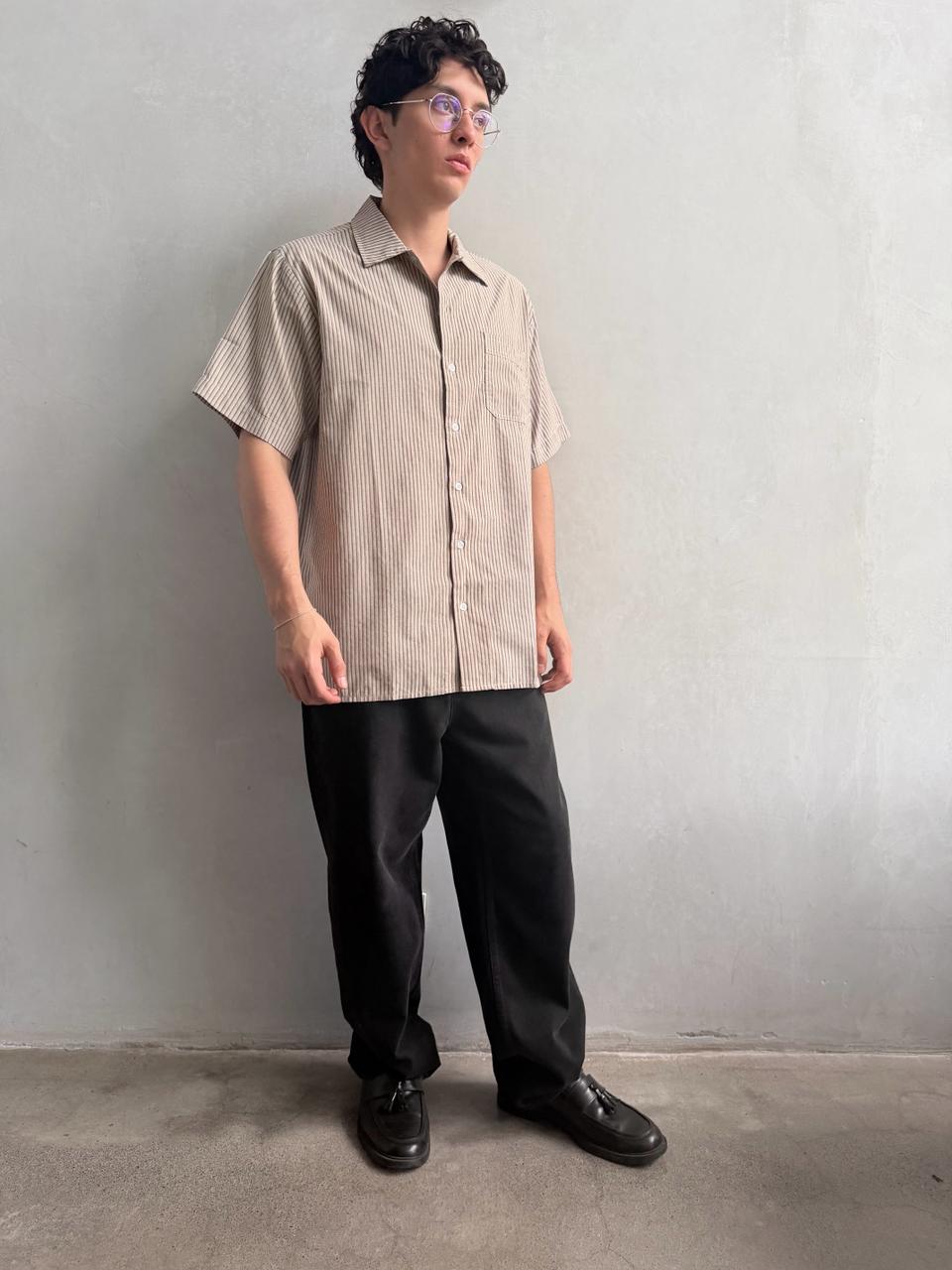 Camisa Thrills Union Stripe Work Postal Brown – foto 3