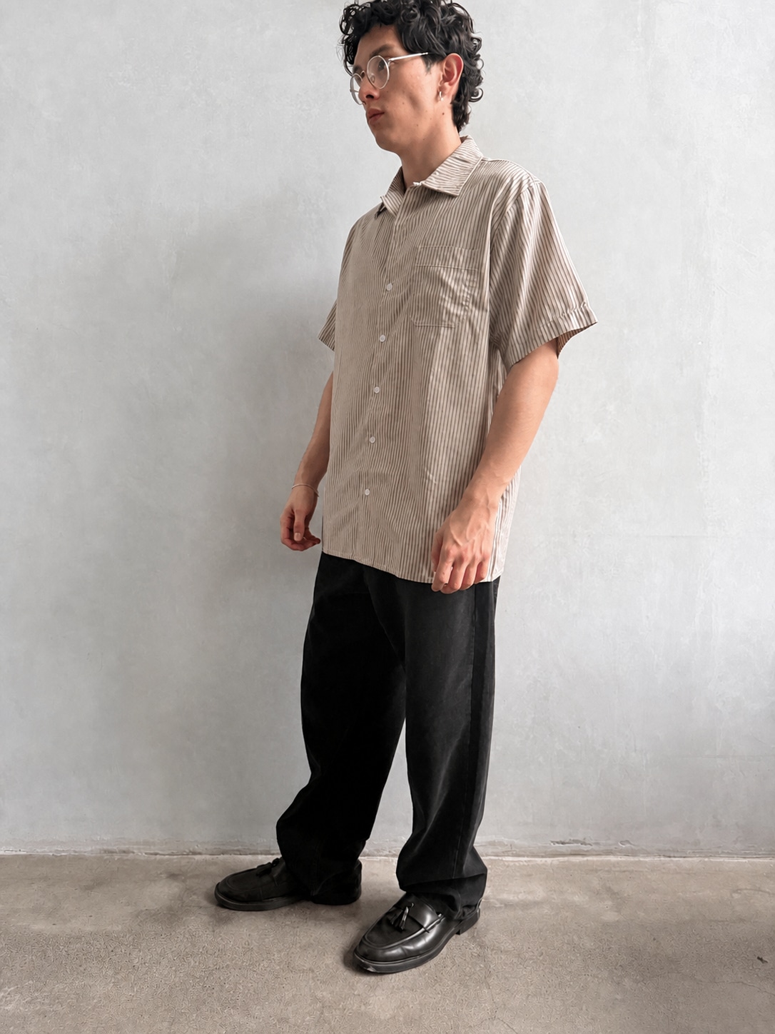 Camisa Thrills Union Stripe Work Postal Brown – foto 4