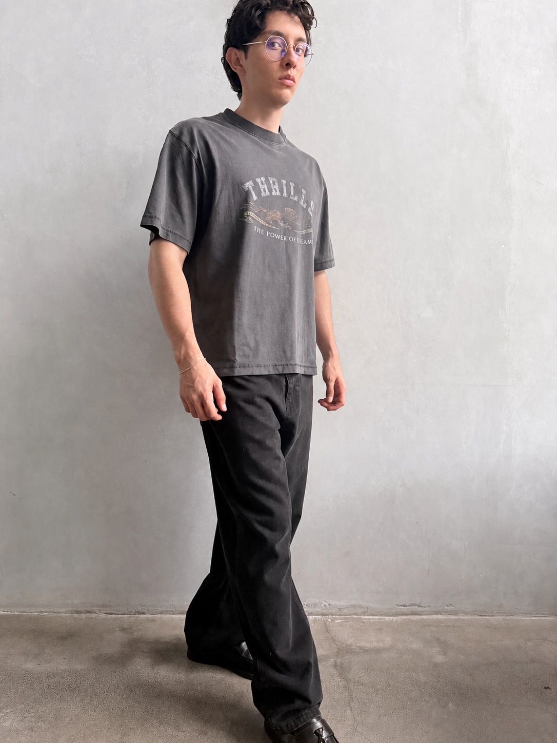 Camiseta Thrills The Power Dreams Oversize Box Crop Grey – foto 3