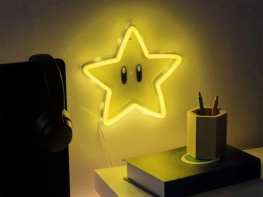 LAMPARA SUPER MARIO BROSS STAR NEON LIGHT PP14711NNVN – foto 2