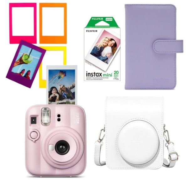 FUJIFILM/COMBO CAMARA INSTAX MINI 13 PINK + FILM + FUNDA + ALBUM + MARCOS – foto 1