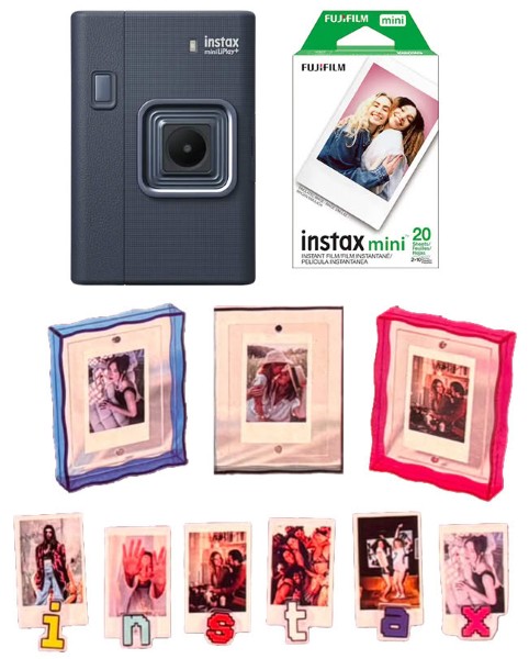 FUJIFILM/CAMARA INSTANTANEA INSTAX MINI LIPLAY + FILM + MARCOS + CLIPS – foto 1